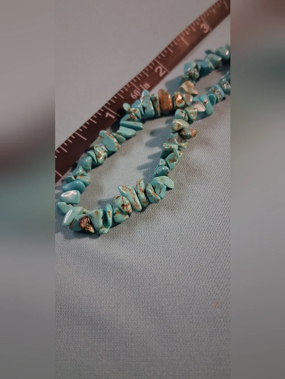 Turquoise Chip Stretch Bracelet - Bright Blue Beaded Bracelet